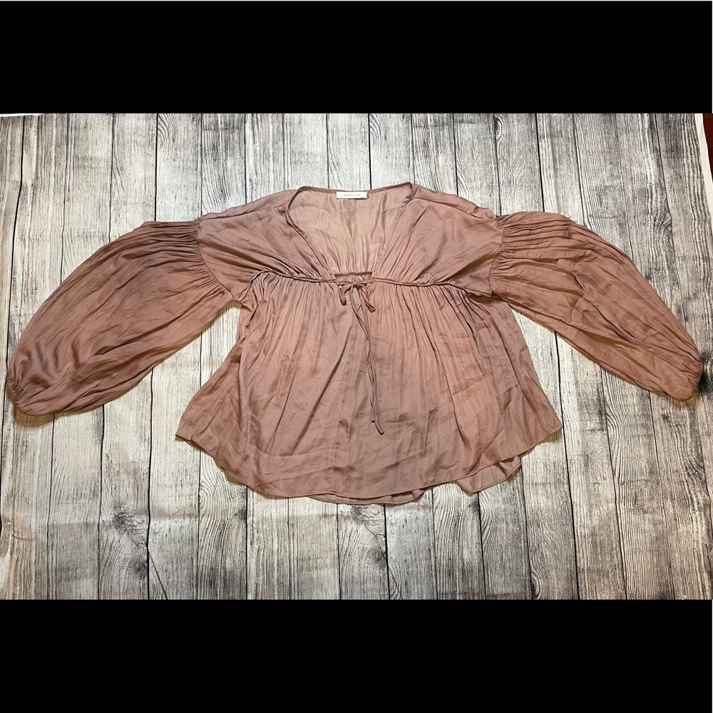 Mustard Seed Front Tie Flowy Top